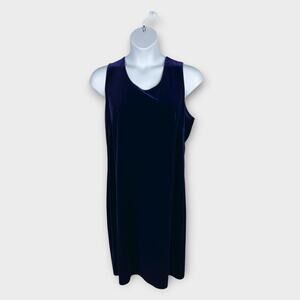 Vintage 90s Purple Velvet Sheath Tank Party Dress Knee Length Sz 22 Delta Burke